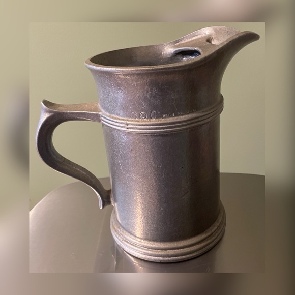 Vintage Pewter Tavern Pitcher with Ice Lip, 9” - Picture 2 of 4